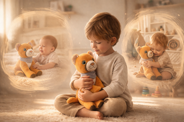 Mitwachsendes Kuscheltier für Babys und Kinder – treuer Begleiter vom Babyalter bis ins Vorschulalter.